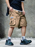 Men's Cargo Shorts for Outdoor Travel with Large Pockets