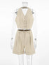Chic Women's Office Summer Shorts Suit Set - Stylish Sleeveless Halter 2 Piece Outfit for Effortless Elegance