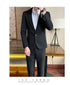 Autumn Men's Slim Fit Checkered Two-Piece Suit Korean Style Fashion Set