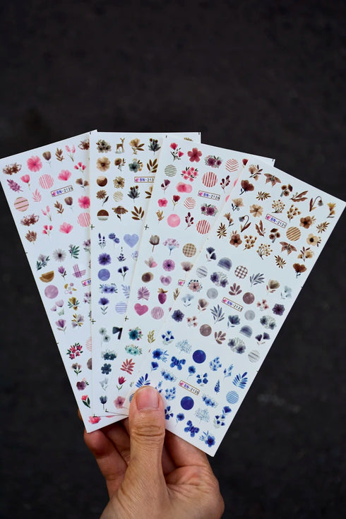 12 Floral Patterns Summer Nail Water Decals - Daffodils, Lilies, and Tulips for Stunning Nail Art Transfers and DIY Manicure Accessories