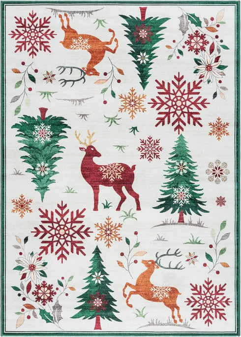 Printed Indoor Boho Area Rug Non Slip Super Strong Home Décor for Entryway Bedroom Living Room