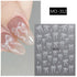 5D Embossed Nail Art Stickers - Semi-Transparent White Bowknots Adhesive Sliders for Creative Manicure Decorations and Nail Art Accessories
