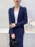 Elegant Pleated Long-Sleeved Jacket for Women - Comfortable Casual Suit with Thickened Design for Spring and Autumn Wear
