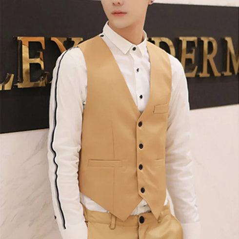 Men's Formal V Neck Tuxedo Vest - Tailored Fit Waistcoat for Business Events and Gatherings
