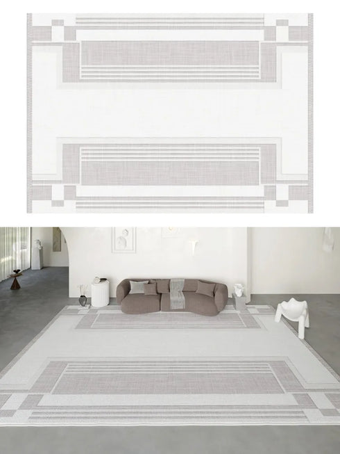 Artistic Luxury Large Living Room Carpet Comfortable Soft Bedroom Rug Minimalist Design