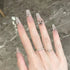 24Pcs Long Acrylic Ballet Fake Nails with Rhinestone Chain Design - Full Cover Press-On Nail Tips for Stylish Nail Art Enthusiasts