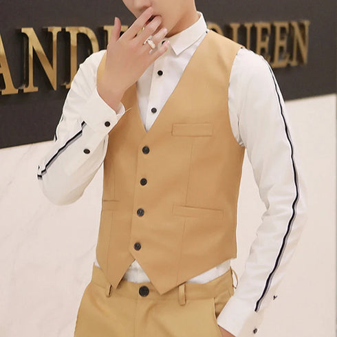 Men's Formal V Neck Tuxedo Vest - Tailored Fit Waistcoat for Business Events and Gatherings