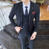 ( Jacket + Vest + Pants ) Prom Groom Tuxedos Male Wedding Suits 3Pcs Set Men's Striped Casual Business Suit