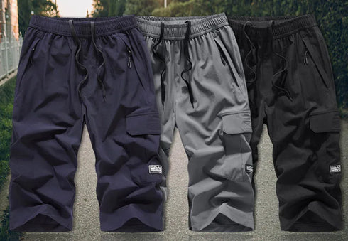 Men's Summer Quick Dry 3/4 Pants Lightweight Capri Shorts for Hiking Fishing Travel Casual Gym