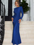 Elegant O-neck Long Sleeve Bodycon Evening Party Dresses
