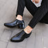 Men's Leather Business Shoes Slip-On Pointed Toe Loafers for Weddings and Daily Wear