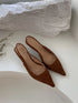 Elegant Pointed Toe Slingback Sandals Low Heel Mules