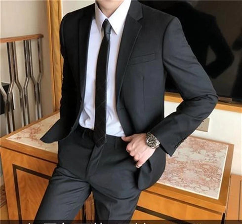 Elegant Men's 3-Piece Suit Set - Blazer, Waistcoat & Trousers for Business, Weddings, and Job Interviews - Slim Fit Smart Casual Attire for Every Season