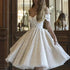 Shiny Short Wedding Dress Lace Appliqued Bridal Gowns Glamorous Princess Party Off The Shoulder Beach