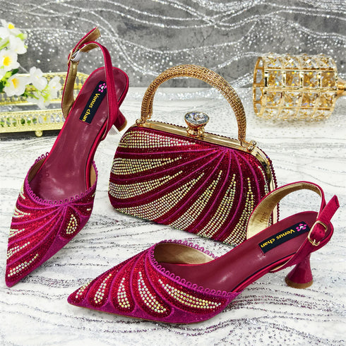 Venus Chan Shoes and Bag Set for Women's Party Heels