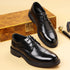Leather Oxford Shoes for Men Elegant Minimalist Lace Up Business Casual Footwear