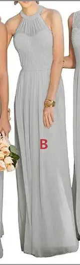 A-Line Chiffon Bridesmaid Dresses Elegant Floor-Length Sleeveless Gown For Wedding Party Occasion