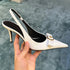 French Temperament Bow Pointed Toe Thin Heels For Women