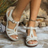 Women Slip On Chunky Platform Sandals Summer Wedges