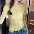 Slim Fit Long Sleeve O Neck T Shirt for Women Casual Streetwear Tops
