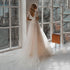 Bohemian A Line Wedding Dresses Lace Appliques V Neck Backless