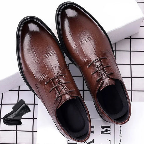 Groom Standard Dance Dress Shoes for Men Stylish Leather Casual Heels