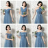 Bridesmaid Dress Elegant Ankle Length Tulle Ball Gown With Pleat Sash Built In Bra Prom Bridal Gown