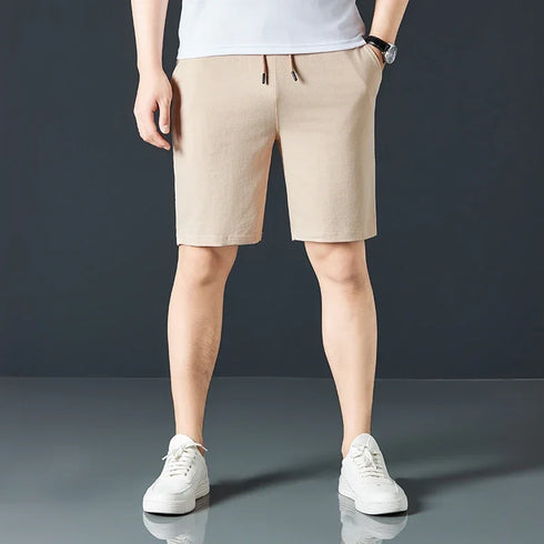 Men's Casual and Fashionable Pure Cotton Shorts with Drawstring