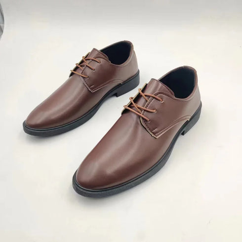 Stylish Leather Oxfords for Men - Perfect for Formal Dress, Weddings, and Office Work - British Style Non-Slip Casual Flats with Pointed Toe Design