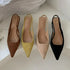 Elegant Pointed Toe Slingback Sandals Low Heel Mules