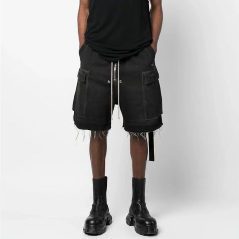 Ro Style Ribbons Streetwear Multi-pockets Cargo Shorts for Men