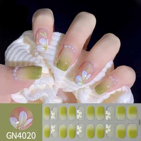 Waterproof Long Lasting Gel Nail Art Stickers for Stunning Full Cover Manicures - 9 Piece Set of Baking-Free Solid Color Decals
