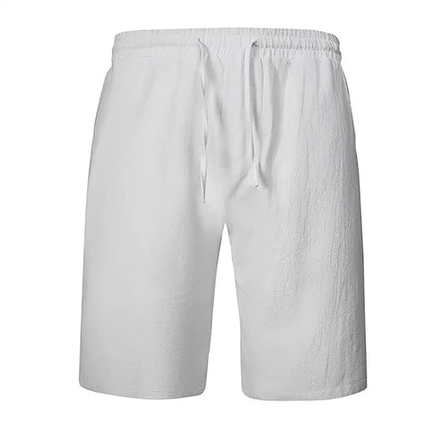 Men's Cotton Linen Shorts Pants Summer Breathable Trousers Fitness Streetwear