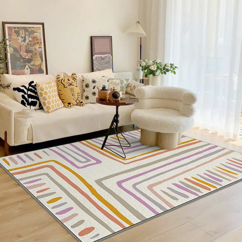 Geometric Irregular Lines Large Area Living Room Carpet Soft Fluffy Bedroom Rug Modern Home Decoration