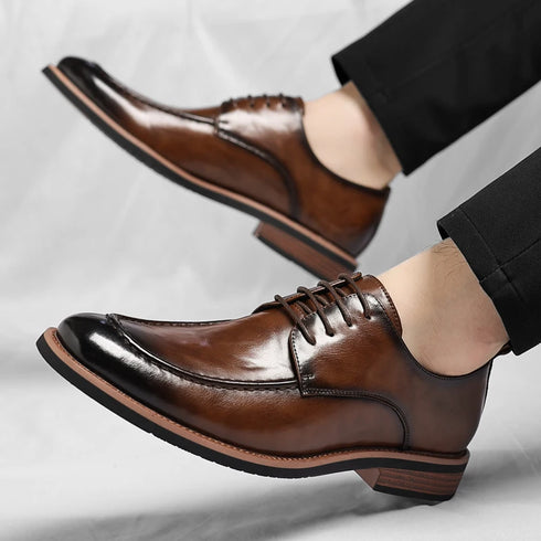 Handmade Soft Oxford Shoes for Men Casual Business Derby Footwear
