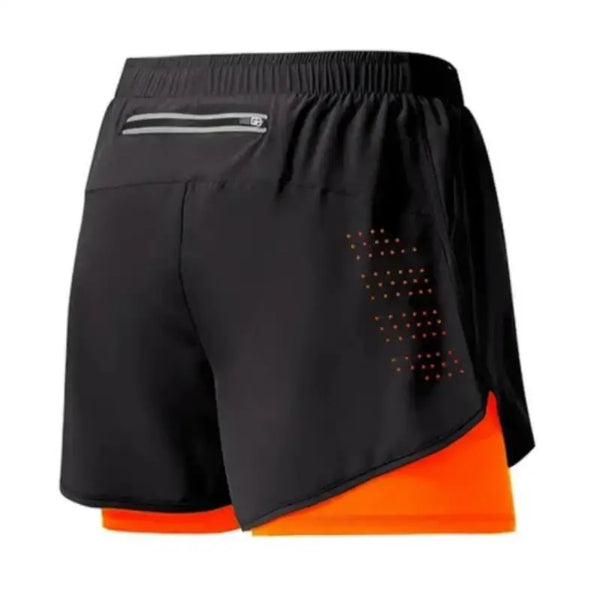 Men Fitness Built-in Pocket Sports Shorts 2 In 1 Quick Dry Outdoor Running