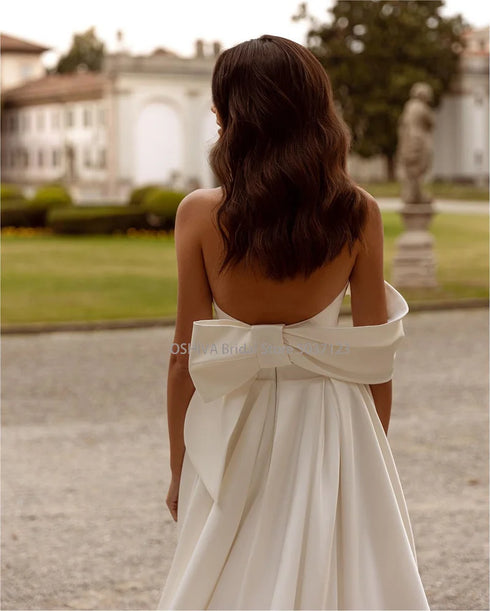 Simple Sweetheart Neck A-Line Wedding Dresses Off the Shoulder