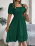 Women's Midi Dresses Casual Square Neck Ruffle Edge Dress
