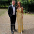 Backless Satin Bridesmaids Dresses With Spaghetti Straps And V Neck Floor Length Side Slit