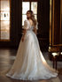 Romantic Wedding Dresses A-Line Tulle Tiered Gowns with Lace Appliques