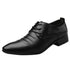 Elegant Lace-up White Leather Men's Formal Business Shoes with Pointed Toe