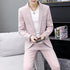 Casual Men's Suit Set Slim Fit Two-Piece Fashionable Korean Style