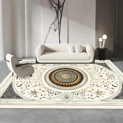 Luxury Retro Persian Carpet Non-Slip Living Room Entrance Mat Home Decoration Rug