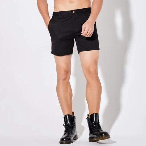 Man Shorts Summer Cotton Middle Waist Male Elastic Waist Casual Business Shorts