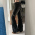 Floral Embroidery Vintage Low Rise Flared Jeans Women