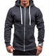 Men's Casual Zip-Up Hooded Sweatshirt Jacket - Solid Color Cardigan for Spring and Autumn, Perfect Daily Wear Outerwear & Coats