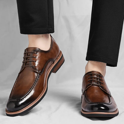 Handmade Soft Oxford Shoes for Men Casual Business Derby Footwear