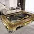 European Style Luxury Gold Area Rug Abstract Texture Washable Living Room Carpet