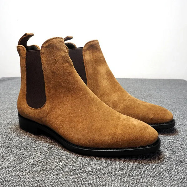 Luxury Velvet Men's Chelsea Ankle Boots - Elegant Dress Footwear for Every Occasion