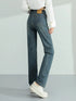 Vintage Y2K High Waist Straight Leg Denim Jeans for Women's Fall Outfits - Soft Cotton Elastic Full Length Streetwear Pants